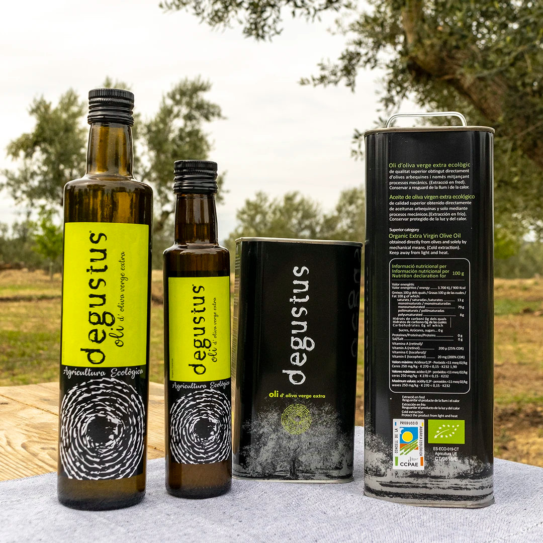 Degustus Bio-Olivenöl. Natives Olivenöl im 0,5 l Flasche.