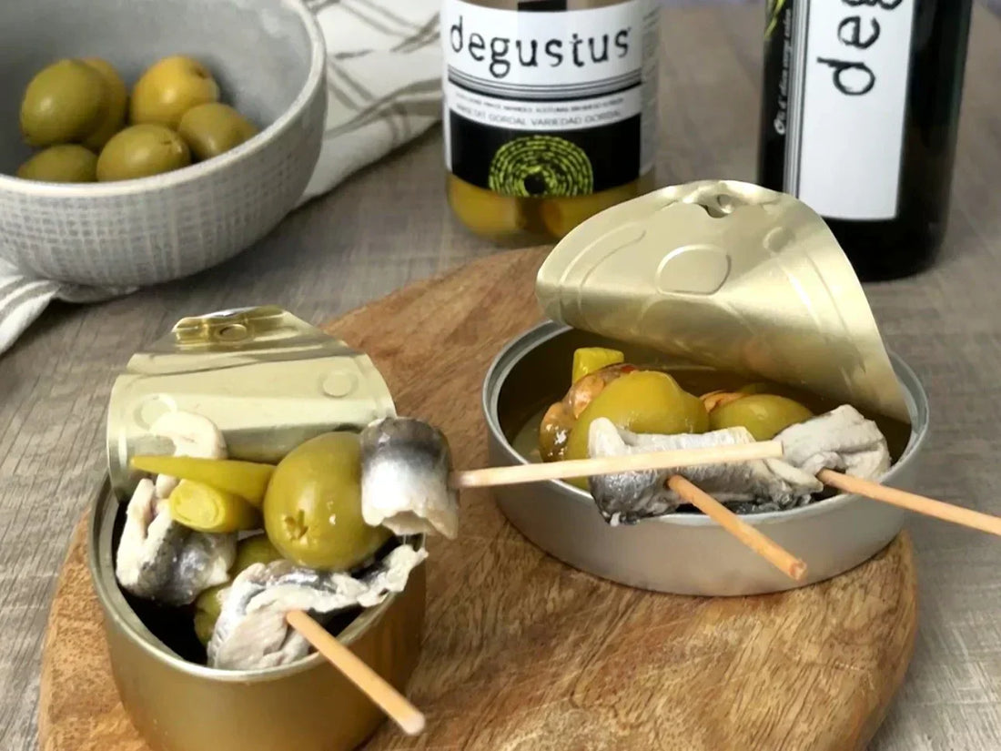 Com fer gildes amb olives gordal Degustus: recepta fàcil amb seitons o musclos